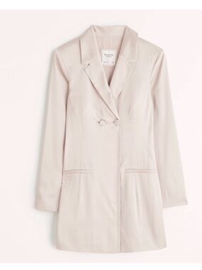 Women's Satin Blazer Mini Dress - Champagne